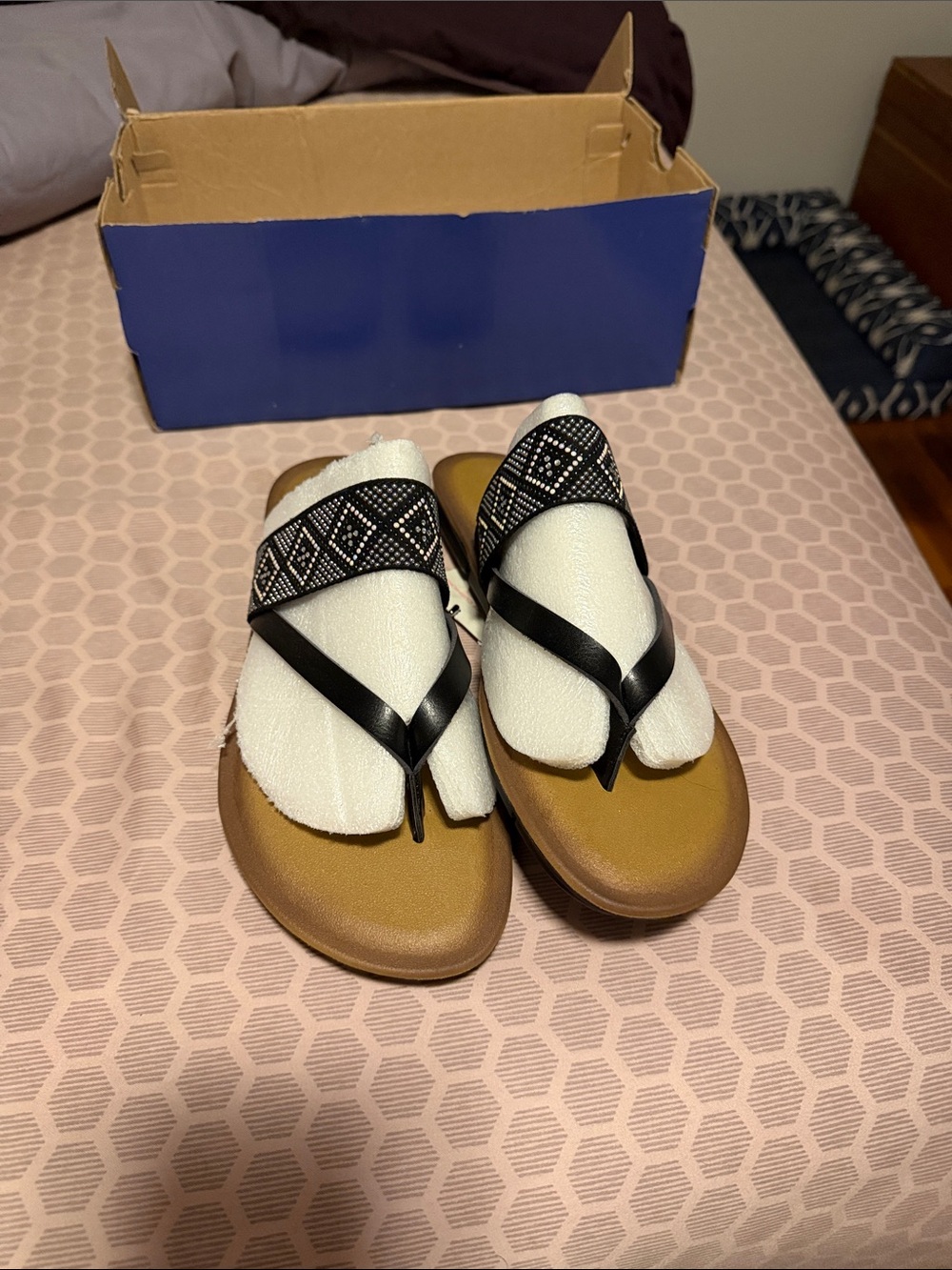 Sketchers Luxe Tan Footbed Thong Sandals